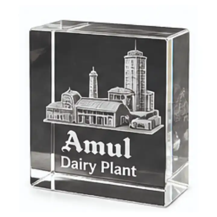 Amul Plant Engraved Crystal